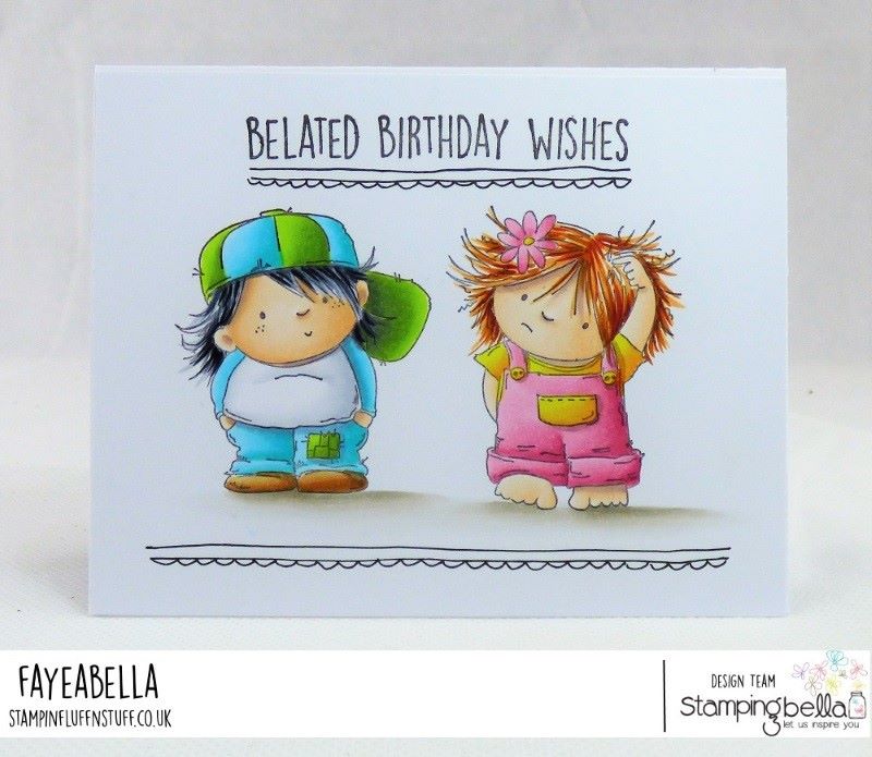 www.stampingbella.com:  rubber stamp used: SQUIDGY PALS .  Card by Faye Wynn Jones