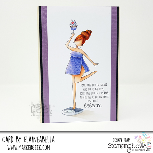 Stamping Bella Curvy Girl with Good Balance Card & Copic Colouring Video