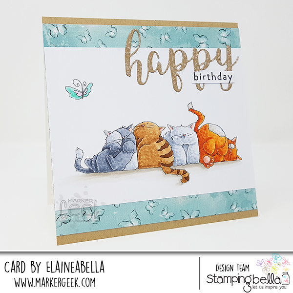 Stamping Bella Squishy Cats Card & Copic Colouring Video