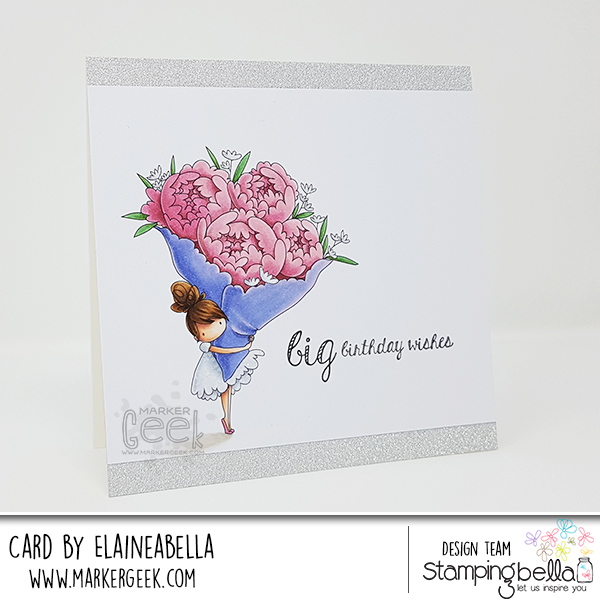 Stamping Bella Teeny Tiny Townie with a Bouquet Card & Copic Colouring Video