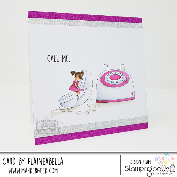 Stamping Bella Teeny Tiny Townie Call Me Card & Copic Colouring Video