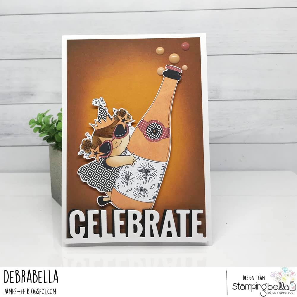www.stampingbella.com: rubber stamp used : CELEBRATING SQUIDGY.. card by DEBRA JAMES
