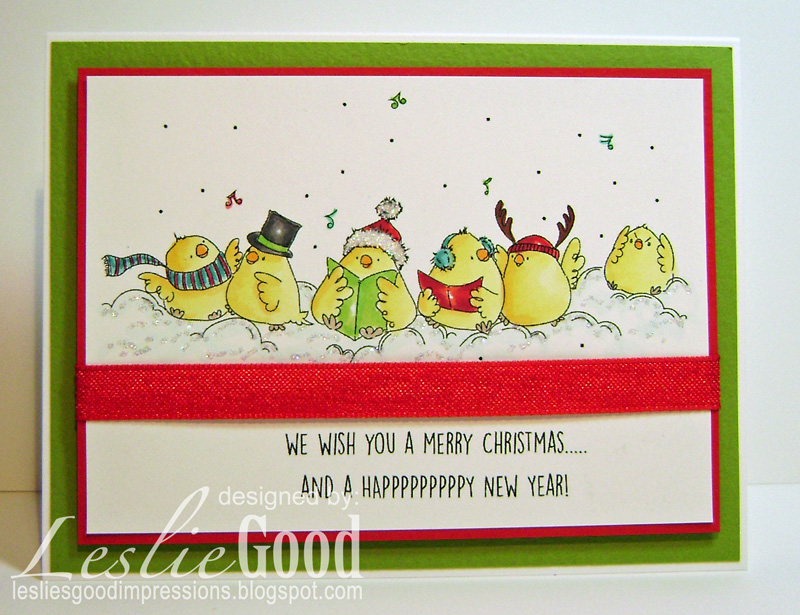 Stamping Bella Caroling Chicks rubber stamp. Click through to read the blog post!