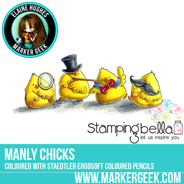 Marker Geek Monday - Choosing Paper for Coloured Pencils feat. Stamping Bella Manly Chicks. Click through to read the blog post and grab some colour combos!