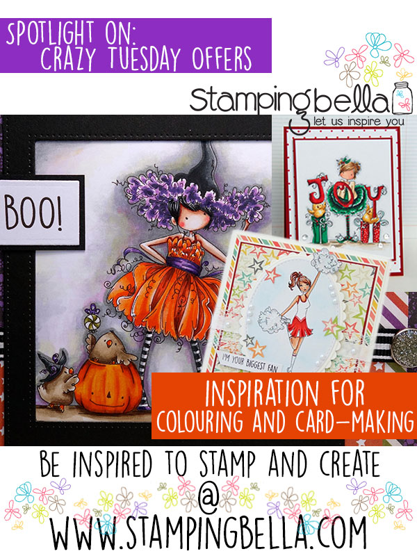 Spotlight On Crazy Tuesday Sept Rubber Stamps at Stamping Bella. Click through to read the post for card making inspiration!