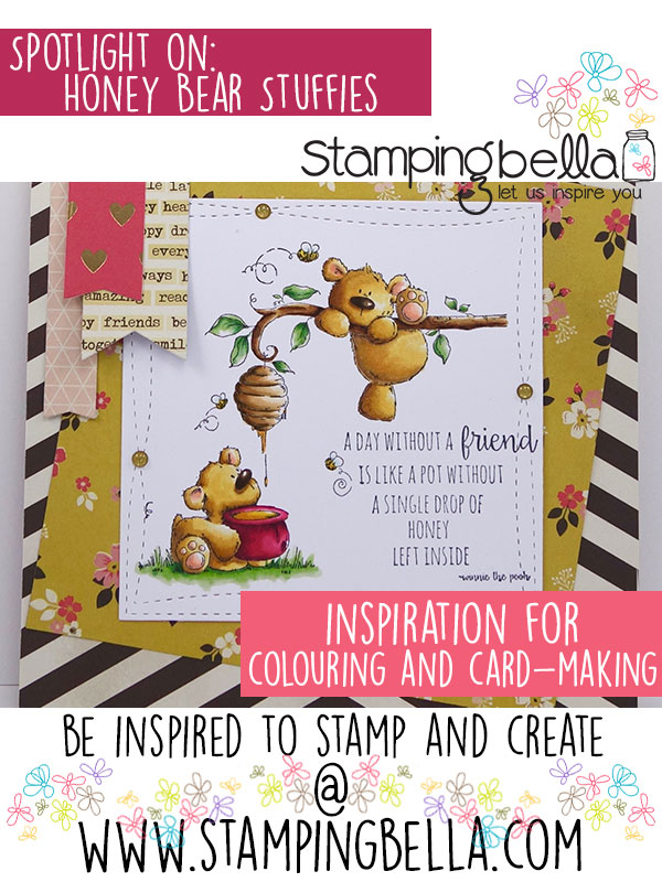 Stamping Bella HoneyBear Stuffies rubber stamp. Click through to read the blog post for inspiration!