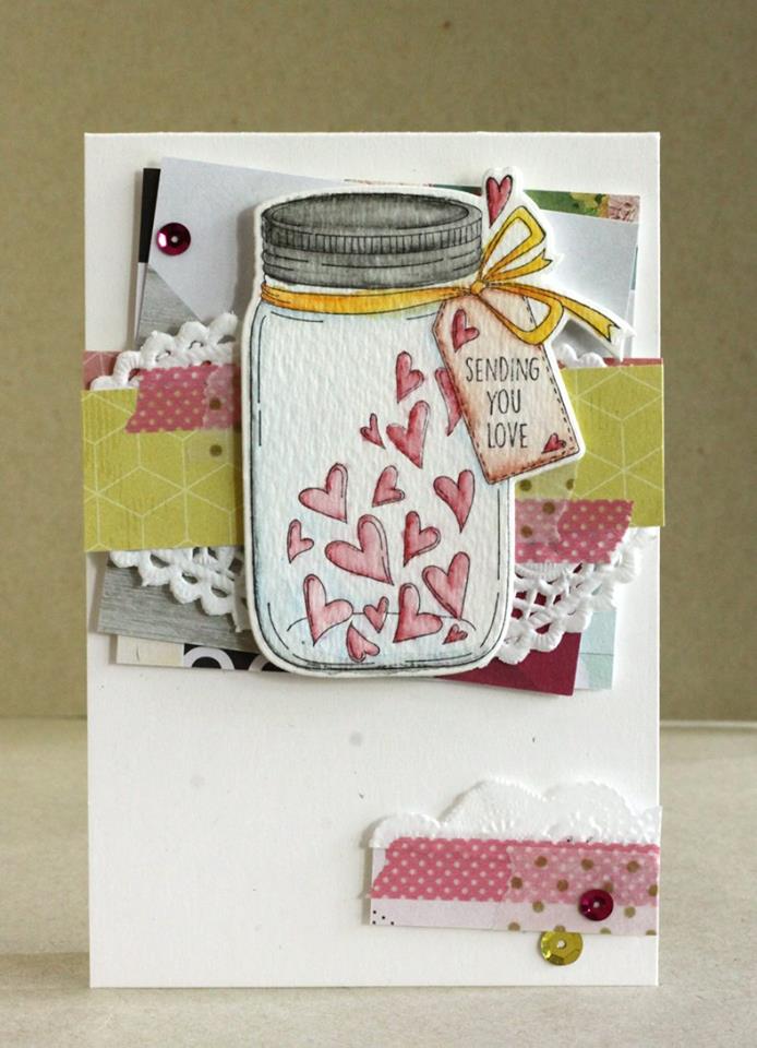 Stamping Bella BELLARIFIC FRIDAY CHALLENGE CARD SKETCH!-MASON JAR OF HEARTS