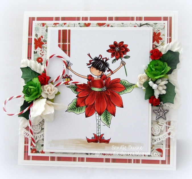 Stampingbella HOLIDAY RELEASE- TINY TOWNIE PAMELA the POINSETTIA