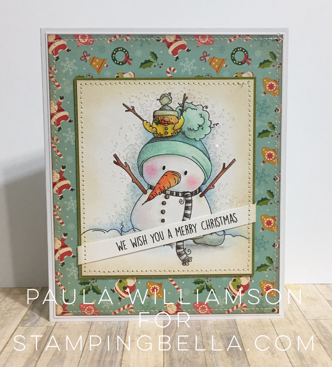 STAMPING BELLA HOLIDAY RELEASE-SNOWMAN with a CHICK ON TOP