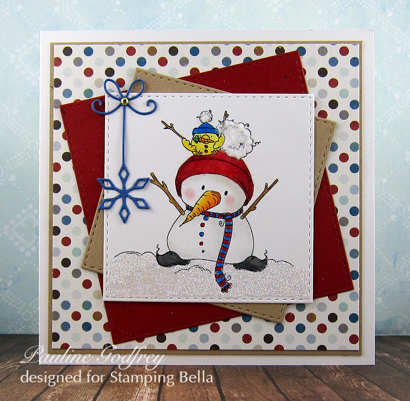 STAMPING BELLA HOLIDAY RELEASE-SNOWMAN with a CHICK ON TOP