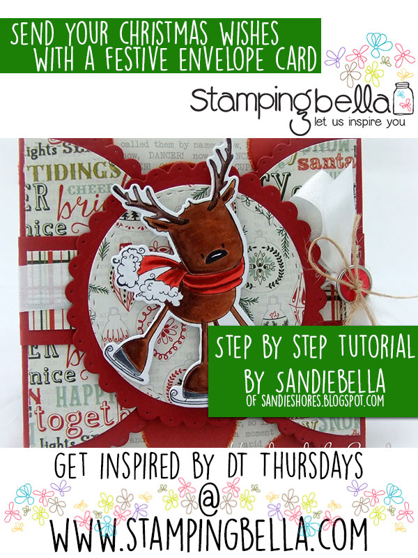 Stamping Bella - Sandiebella's Envelope Card. Click through for the full step by step tutorial!