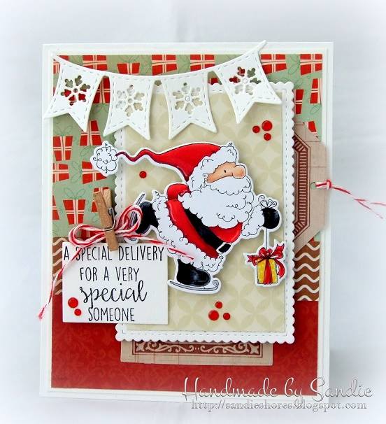 Bellarific Friday OCT. 14, 2016- Santa's SPEEDY DELIVERY rubber stamp