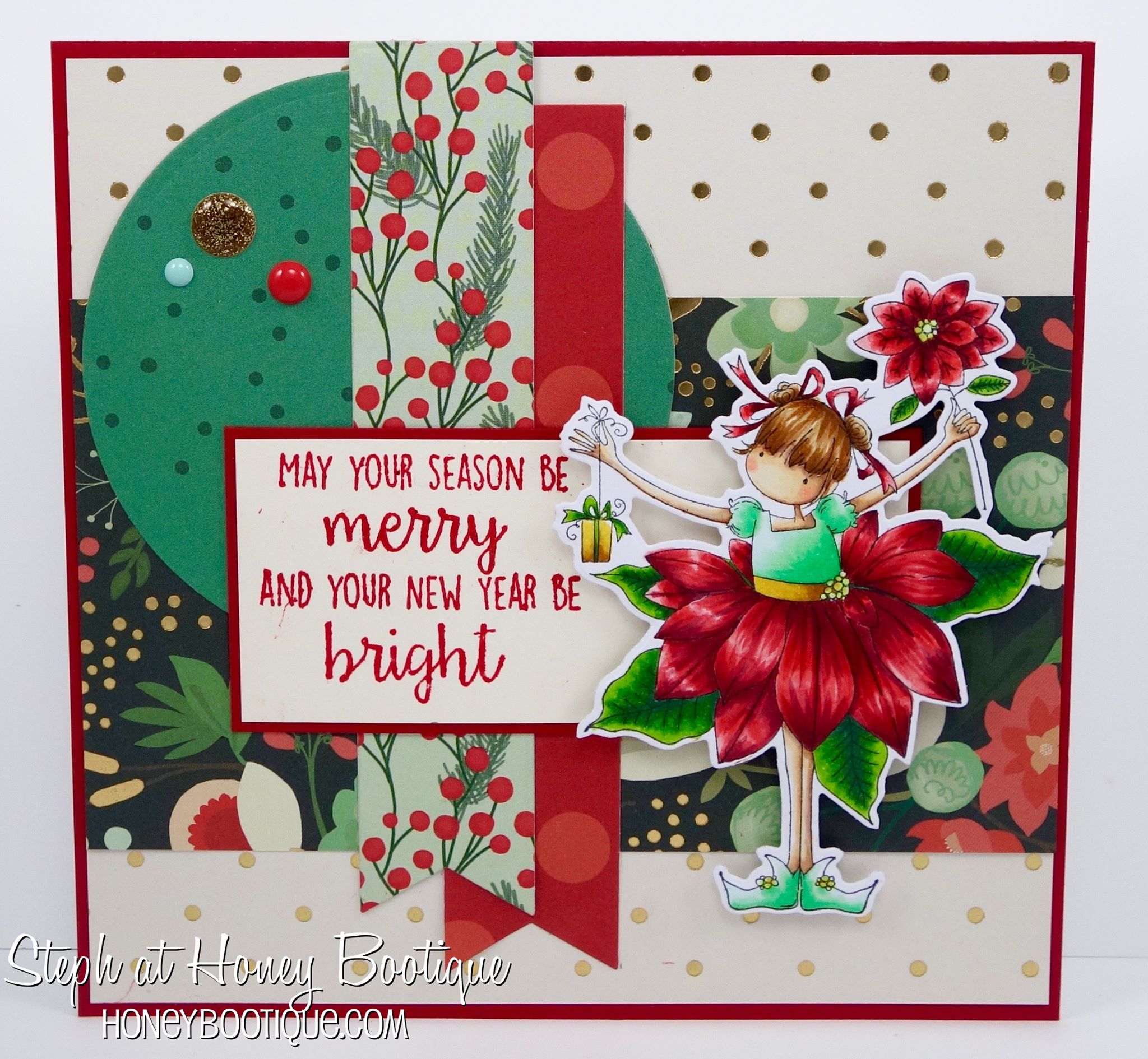 Bellarific Friday NOVEMBER 25-RUBBER STAMP USED: TINY TOWNIE PAMELA the POINSETTIA