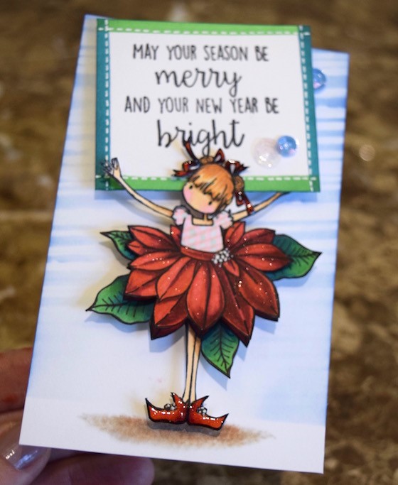 wonderful wednesdays with Kathy Rac- PAMELA the POINSETTIA rubber stamp