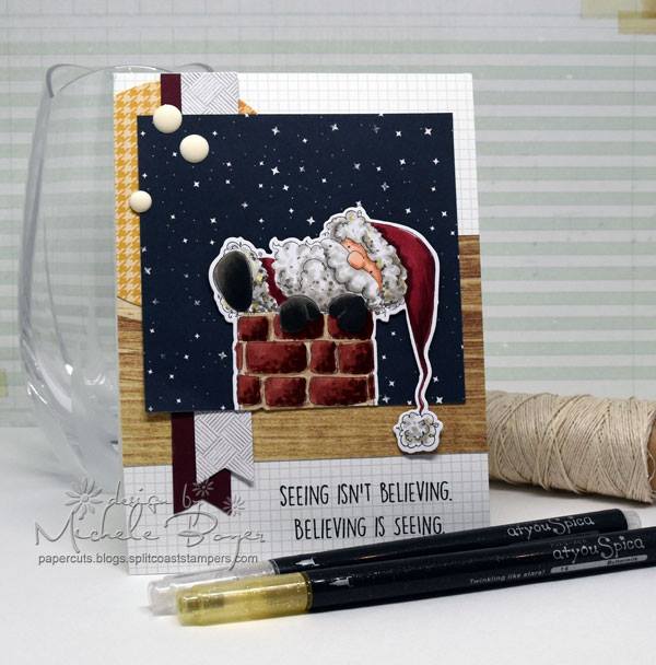 Bellarific Friday NOVEMBER 25-RUBBER STAMP USED: SANTA IS STUCK 