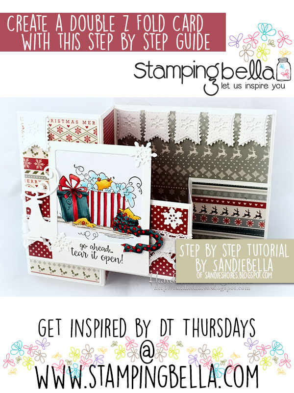 Stamping Bella DT Thursday Double Z Fold Card Tutorial.