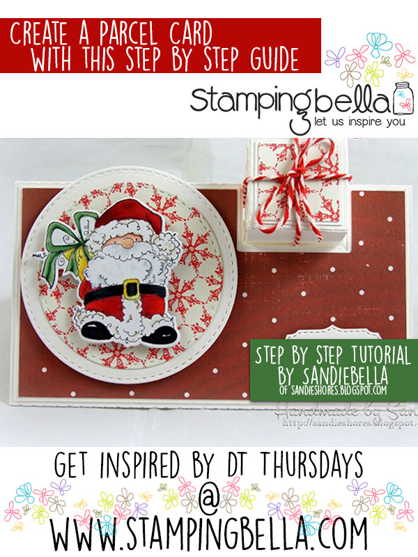 Stamping Bella Create a Parcel Card with Sandiebella's step by step tutorial!