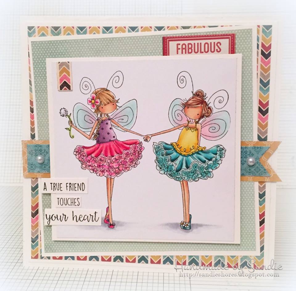 Bellarific Friday challenge Jan. 20 2017- friendship theme- TINY TOWNIE FAIRY BEST FRIENDS CARD by Sandie Dunne