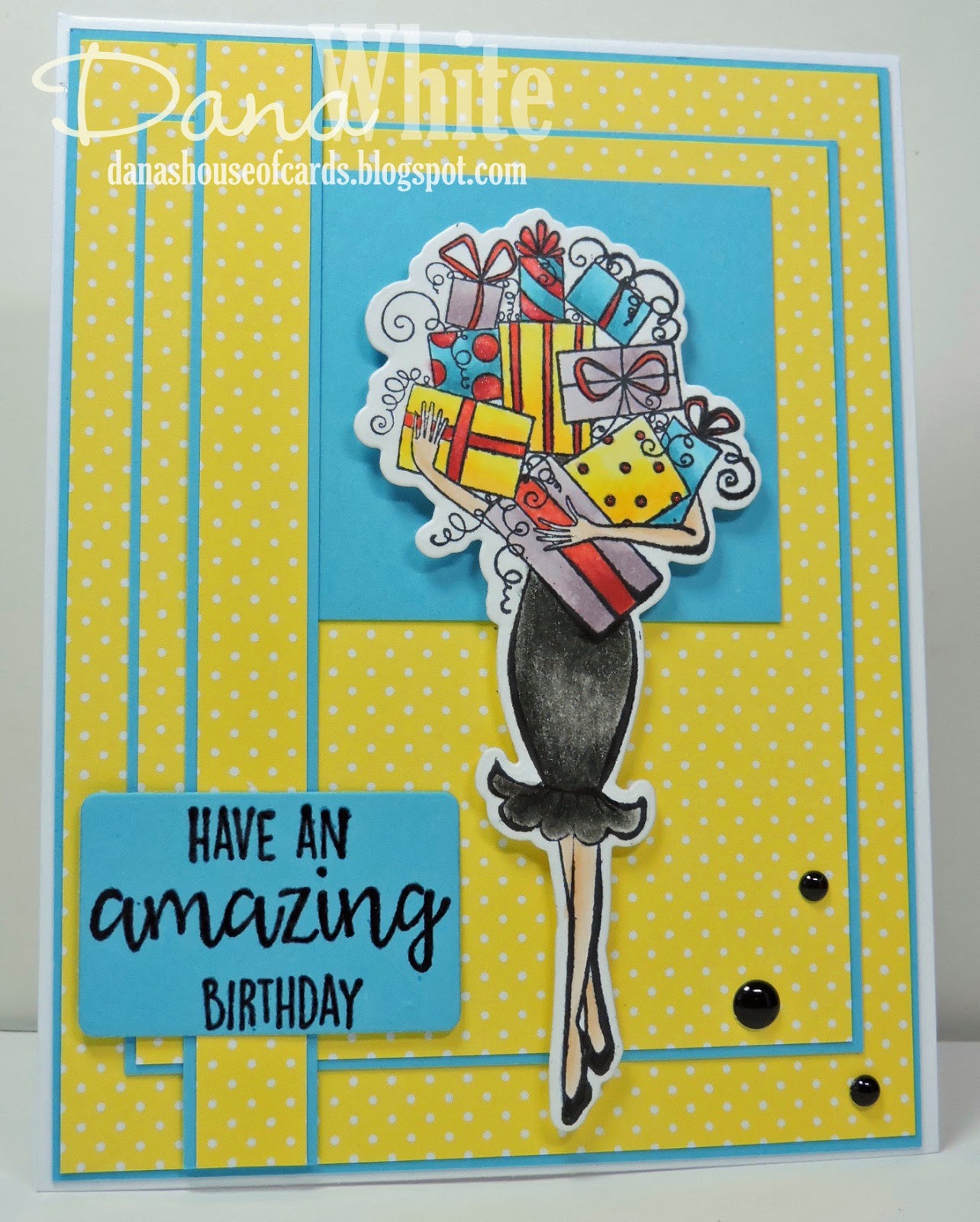 Bellarific Friday February 10 2017 - SKETCH CHALLENGE GIFTABELLA Rubber stamp, card by Dana White