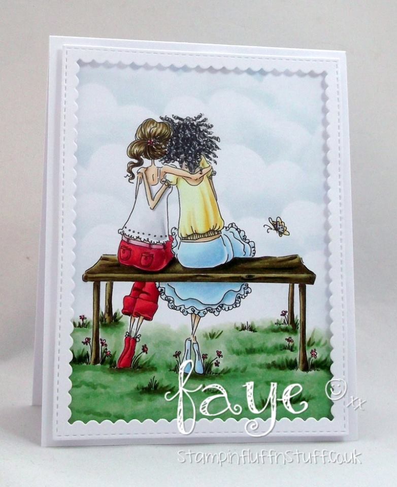 Bellarific Friday STAMP OF THE MONTH UPTOWN GIRLS BELINDA and BERNADETTE-card made by FAYE WYNN JONES