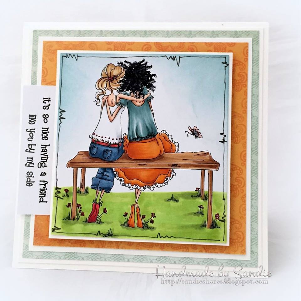 Bellarific Friday STAMP OF THE MONTH UPTOWN GIRLS BELINDA and BERNADETTE-card made by Sandie Dunne