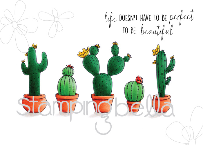 Stamping Bella Spring 2017 release -CACTI rubber stamp