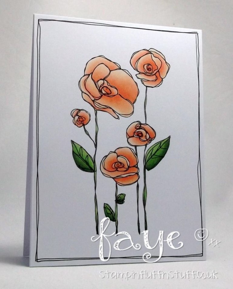 Bellarific Friday by Stamping Bella MARCH 31 2017- FLOWER GARDEN rubber stamp card by FAYE WYNN JONES