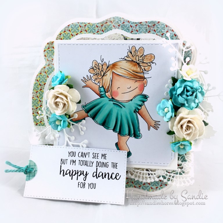 Stamping Bella SPRING 2017 RELEASE-HAPPY DANCE squidgy RUBBER stamp. CARD BY SANDIE DUNNE