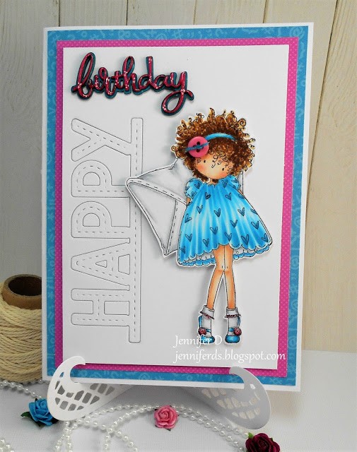 Wonderful Wednesdays With JENNY DIX- Rubber stamp and Cut it out die used: Tiny Townie Lacey has a LETTER