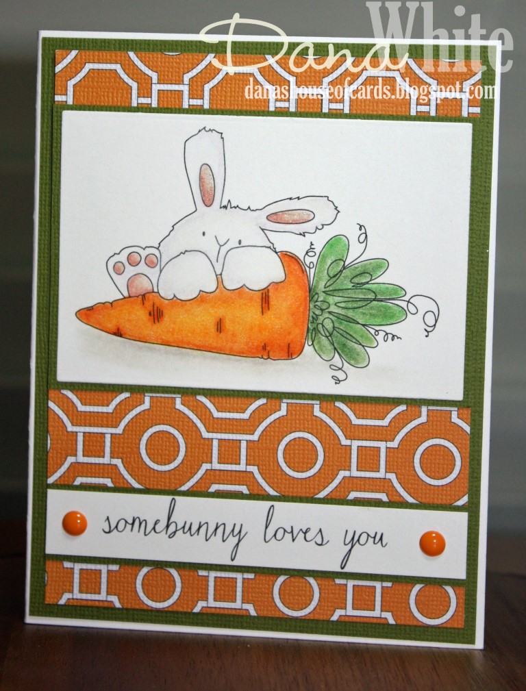 Stampingbella SPRING 2017 RELEASE- SOMEBUNNY loves YOU RUBBER STAMP. Card by Dana White