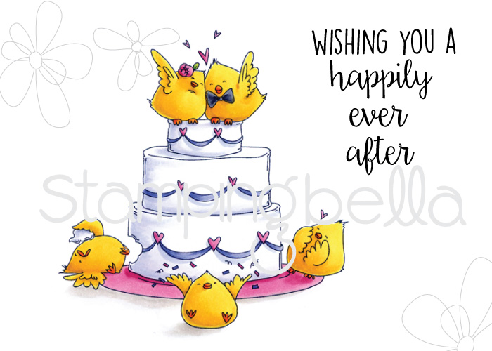 Stamping Bella SPRING 2017 release- WEDDING CAKE CHICKS rubber stamp