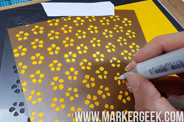 Stamping Bella Marker Geek Monday Copic Colorless Blender & Stencils for Backgrounds