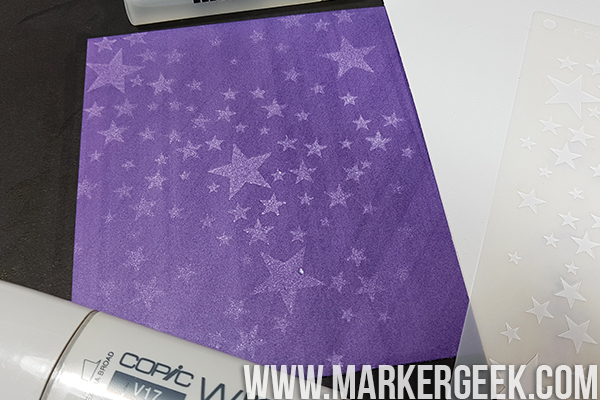 Stamping Bella Marker Geek Monday Copic Colorless Blender & Stencils for Backgrounds