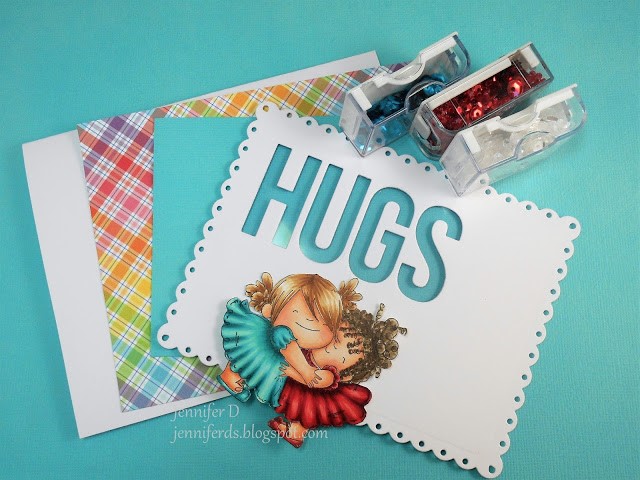 wonderful wednesdays with Stamping Bella- Rubber stamp used: HUGGY SQUIDGIES  card made by Jenny Dix