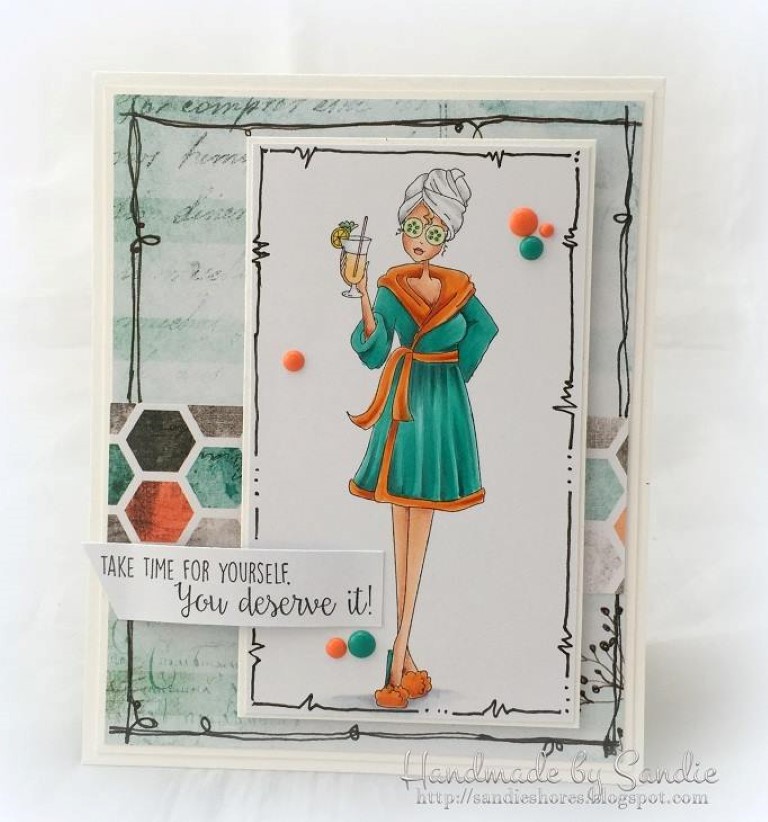 Bellarific Friday with Stamping Bella - rubber stamp uised: SPABELLA card by SANDIE DUNNE