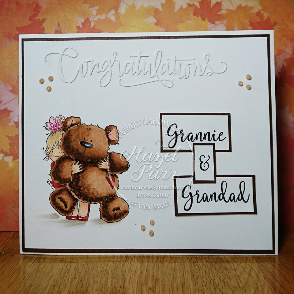 Stamping Bella - Squidgy and Teddy Card by Hazel Parr