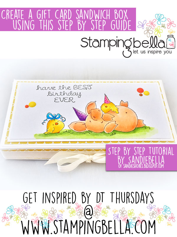 Stamping Bella DT Thursday: Create a Gift Card Sandwich Box with Sandiebella