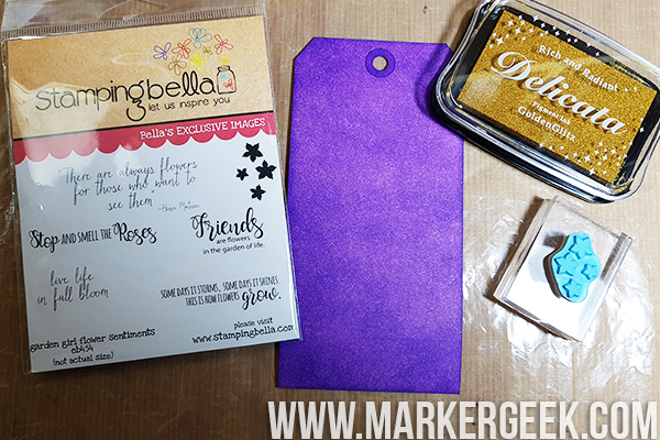 Stamp It Saturday: Create an Inky Garden Girl Tag with Elaineabella