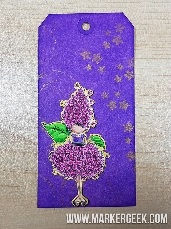 Stamp It Saturday: Create an Inky Garden Girl Tag with Elaineabella