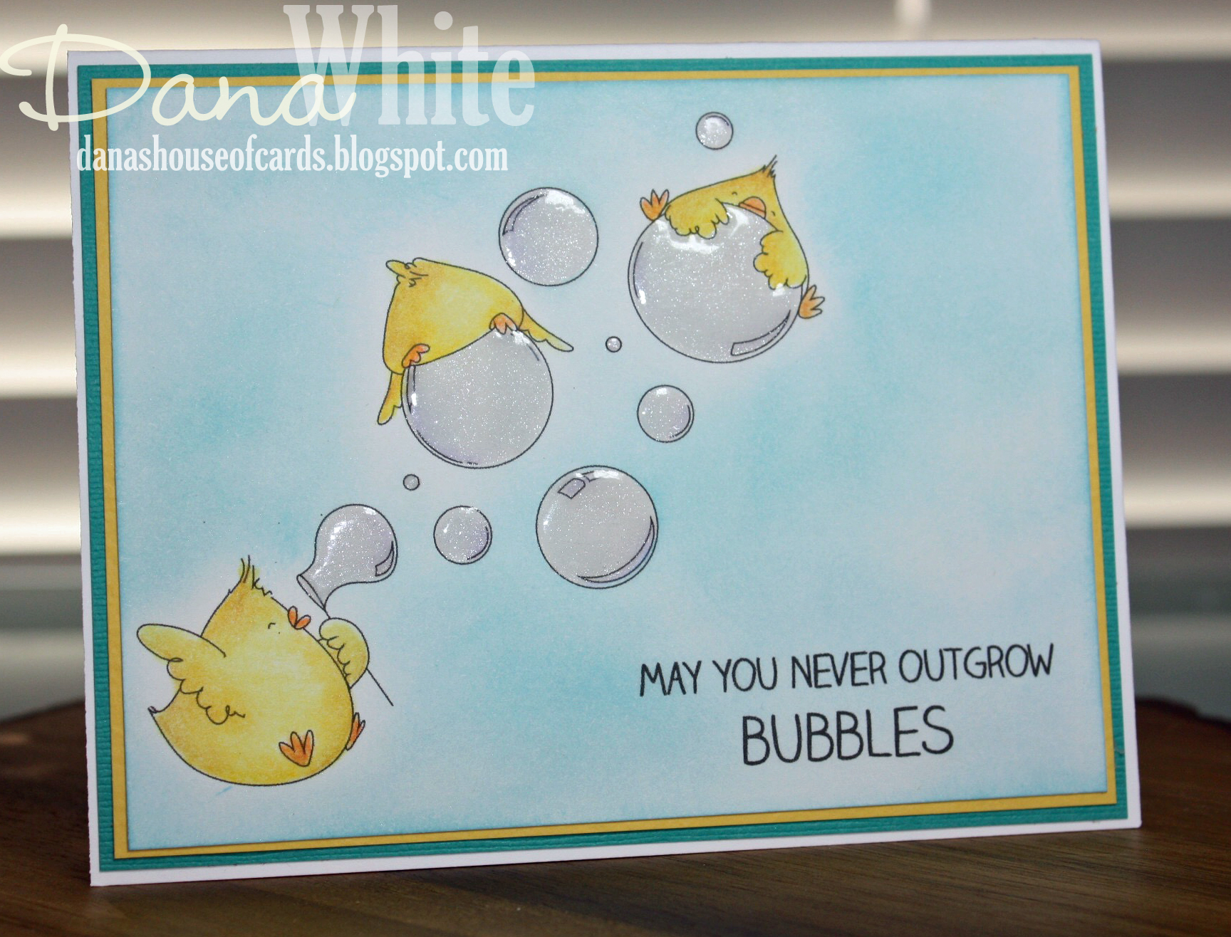 Stamping Bella SUMMER 2017 RELEASE: BUBBLE CHICKS rubber stamps. Card by Dana White