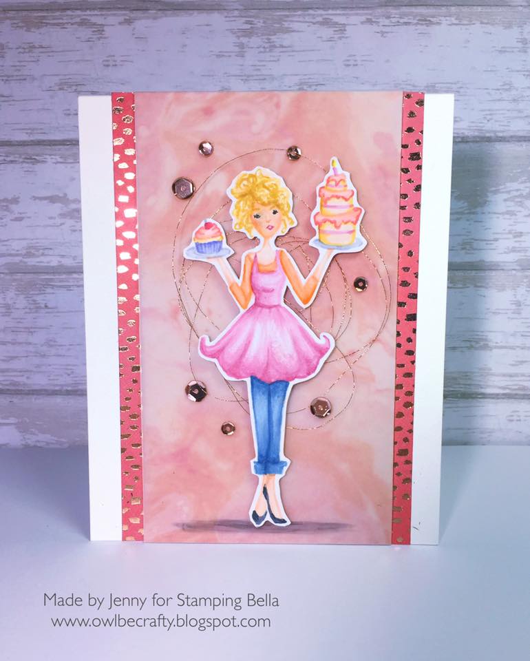 Bellarific Friday June 23 2017- Rubber stamp: Cakeabella.  Card by Jenny Bordeaux