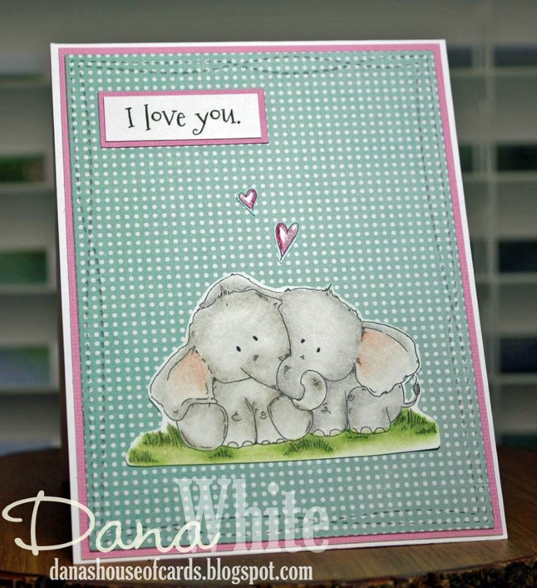 Bellarific Friday with Stamping Bella - Stamp used ELLIE LOVES PHANT. Card made by Dana White