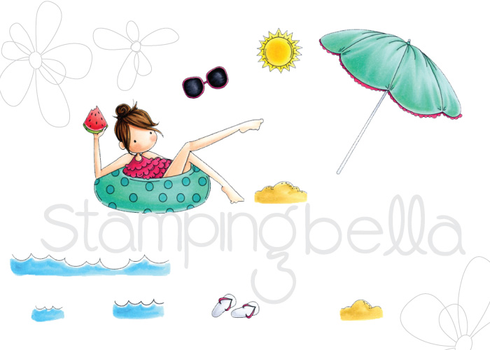 Stamping Bella SUMMER 2017 RELEASE- RUBBER STAMP : TINY TOWNIE FRANCES LOVES TO FLOAT. 