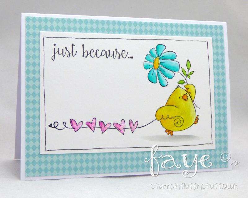 Bellarific Friday June 23 2017- Rubber stamp: MARCHING CHICKS.  Card by Faye WYNN-JONES