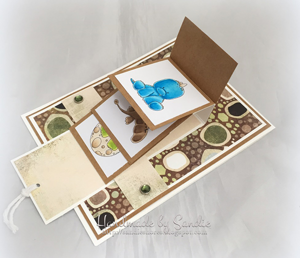 Stamping Bella DT Thursday: Create a Waterfall Dinosaur Card with Sandiebella!