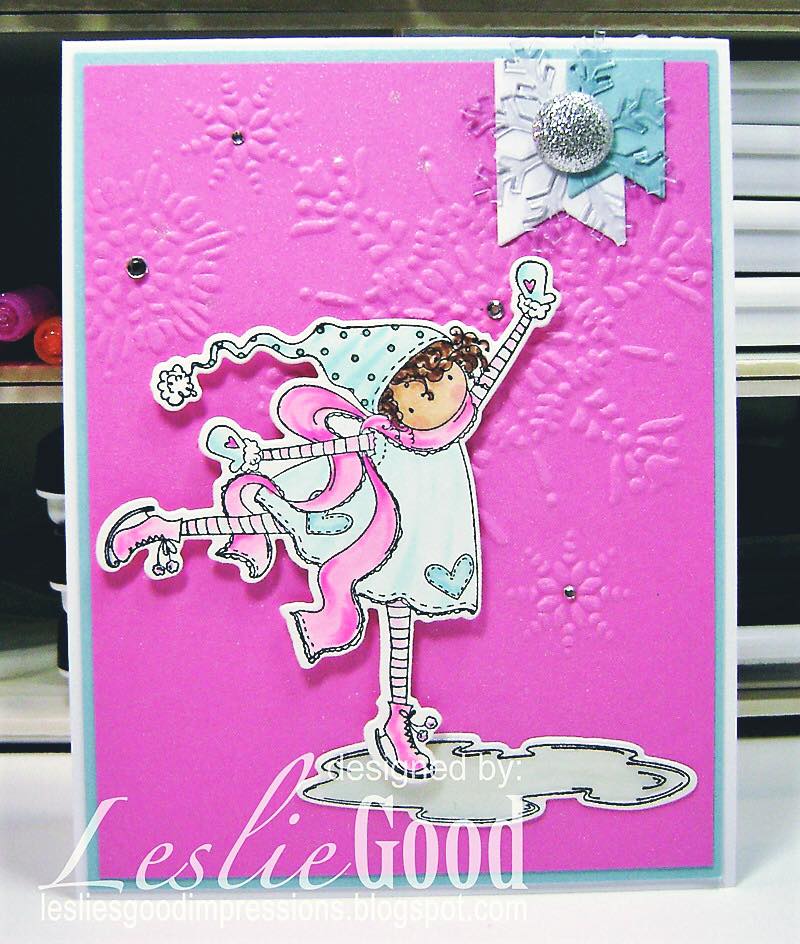 Bellarific Friday July 21st 2017- rubber stamp used on card:TINY TOWNIE SKYLAR loves to SKATE , created by LESLIE GOOD