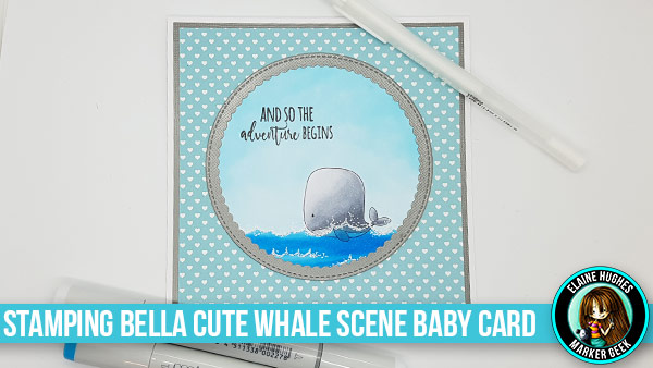 Stamping Bella - Marker Geek Monday - Copic & White Gel Pen Detail on a Sweet Baby Card