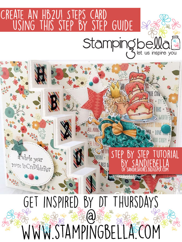 Stamping Bella DT Thursday: Create a Fun Birthday Steps Card with Sandiebella