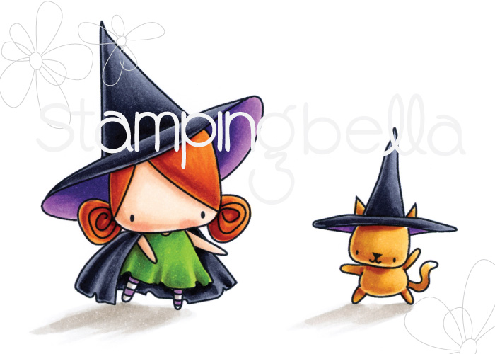 STAMPING BELLA SNEAK PEEK DAY 3- LITTLE BITS LITTLE WITCHIES RUBBER STAMP