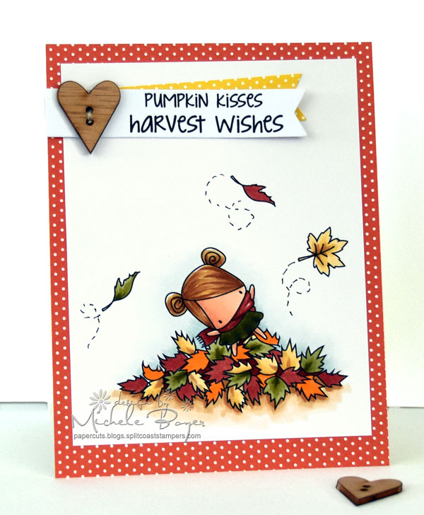 Stamping Bella SNEAK PEEK DAY 2 : THE LITTLES PLAYING IN THE LEAVES card by MICHELE BOYER